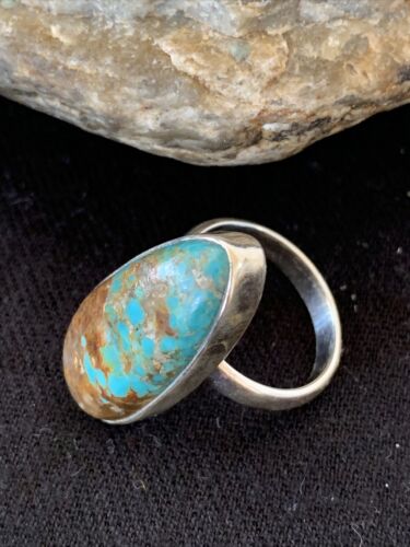 Native American Women's Navajo Arizona Turquoise Ring | Sterling Silver | Sz 10 | 00726