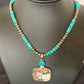 Navajo Pearl Blue Turquoise, Wild Horse & Multi-Stone Pendant Necklace | Authentic Native American Sterling Silver | 11862