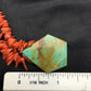 Native American Turquoise Coral Pendant Necklace | Brass Old Pawn | 19" | 4002
