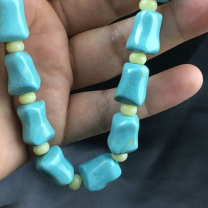 Navajo Blue Turquoise Spiny Oyster Necklace | Sterling Silver | 19" | Authentic Native American Handmade | 10121