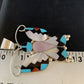 Zuni Butterfly Pendant Necklace | Turquoise Mother of Pearl Onyx Inlay | Sterling Silver | 13684