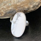 Navajo White Howlite Ring | Sterling Silver | Sz 8.5 | Authentic Native American Handmade | 11611
