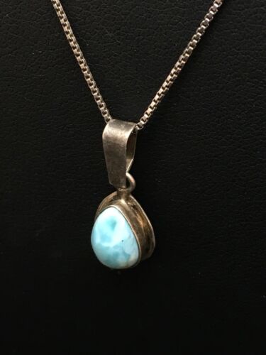 Navajo Turquoise Pendant | Sterling Silver | Authentic Native American Handmade | 20" | 8975 - Masha USA