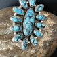 Navajo Blue Turquoise Cluster Ring | Authentic Native American Sterling Silver | Multi-Stone | Sz 6.5 | 14227