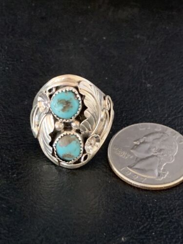 Navajo Kingman Turquoise Multi-Stone Ring | Authentic Native American Sterling Silver | Sz 11 | 14176