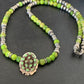 Navajo Green Gaspeite Turquoise Multi-Stone Pendant | Authentic Native American Sterling Silver | 12268
