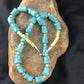 Navajo Blue Turquoise Spiny Oyster Necklace | Sterling Silver | 19" | Authentic Native American Handmade | 10121