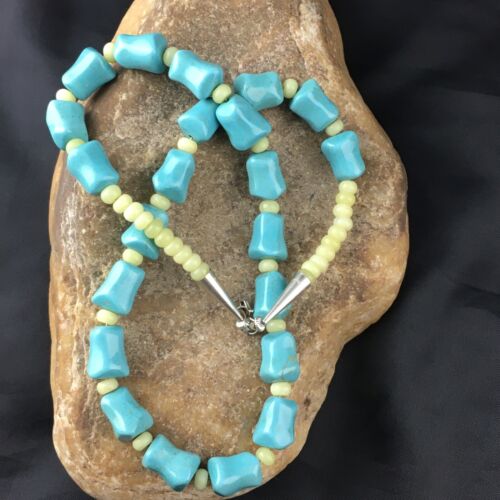 Navajo Blue Turquoise Spiny Oyster Necklace | Sterling Silver | 19" | Authentic Native American Handmade | 10121