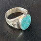 Southwestern Navajo Blue Kingman Turquoise Ring | Sterling Silver | Sz 12 | 14158