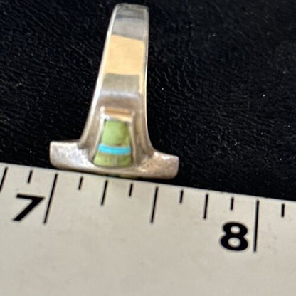 Navajo Blue Green Turquoise Inlay Ring | Sz 7 | Authentic Native American Handmade | 14562