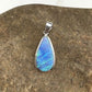 Native American Navajo Blue Opal Inlay Pendant | Sterling Silver | 1.75" | 1124
