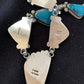 Navajo Lariat Necklace | Spiderweb Turquoise Pendant | Sterling Silver Navajo Pearls | 1187
