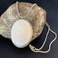 Men's Navajo Pearl White Buffalo Turquoise Pendant | Sterling Silver Necklace | Authentic Native American | 13741