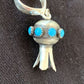 Navajo Turquoise Naja Pendant | Sterling Silver | Native American Handmade | 1" | 1047