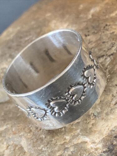 Native American XL Men's Band | Navajo Stamped Sterling Silver Ring | Sz 12 | 1506