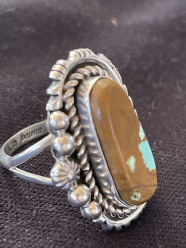 Native American Navajo Sterling Silver #8 Turquoise Ring | Sz 10.5 | 1133