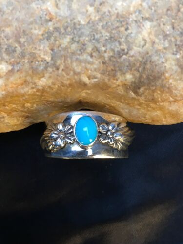 Native American Blue Turquoise Navajo Ring | Sterling Silver | Sz 5.75 | 4454
