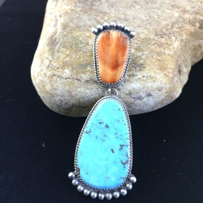 Navajo #8 Turquoise Pearls Squash Blossom Necklace | Authentic Native American Sterling Silver | Multi-Stone | 10067
