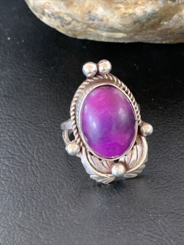 Native American Women's Navajo Purple Sugilite Ring | Sterling Silver | Sz 9.5 | 10442