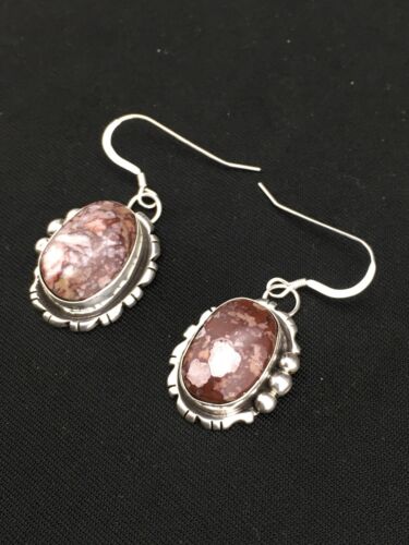 Southwestern Navajo Wild Horse Turquoise Earrings | Sterling Silver | 1" | 1268