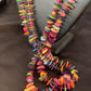 Native American Santo Domingo Mixed Color Shell Bead Necklace | 34" | 12002