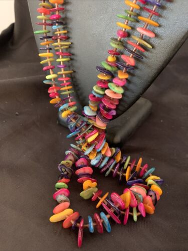 Native American Santo Domingo Mixed Color Shell Bead Necklace | 34" | 12002 - Masha USA