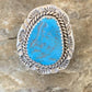 Southwestern Navajo Blue Kingman Turquoise Ring | Sterling Silver | Sz 8 | 12211