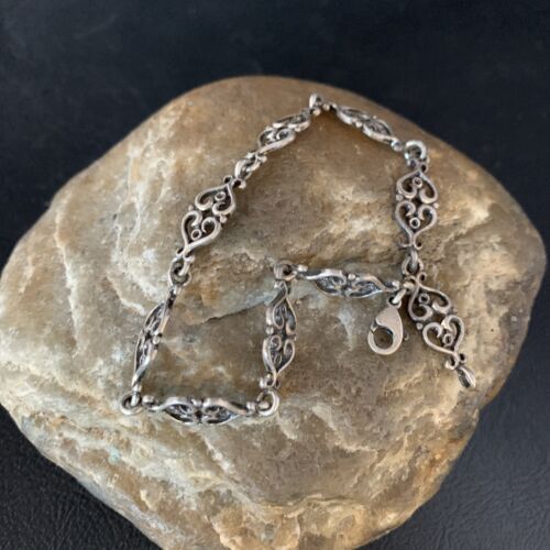 Old Pawn Navajo Sterling Silver Link Bracelet | 8" | Authentic Native American Handmade | 13730