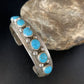 Men's Blue Kingman Turquoise Cuff Bracelet | Sterling Silver | 7 Stone | Authentic Native American Handmade | 14137