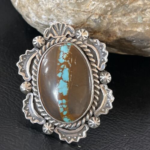 Navajo Blue Ribbon Boulder Turquoise Ring | Sterling Silver | Sz 6 | Authentic Native American Handmade | 10512