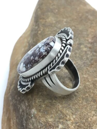Navajo Wild Horse Turquoise Ring | Sterling Silver | Sz 7 | Authentic Native American Handmade | 12063