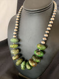Navajo Chunky Graduated Green Turquoise Necklace | Sterling Silver | Authentic Native American | 18" | 11767