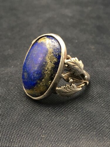 Navajo Blue Lapis Feather Ring | Sterling Silver | Sz 5 | Authentic Native American Handmade | 4168