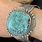 Men's Navajo Blue Spiderweb Turquoise Cuff Bracelet | Sterling Silver | Authentic Native American Handmade | 1631