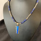 Navajo Pearls Necklace with Blue Lapis Opal Inlay Pendant | Sterling Silver | Authentic Native American Handmade | 11632