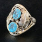 Navajo Kingman Turquoise Multi-Stone Ring | Authentic Native American Sterling Silver | Sz 11 | 14178