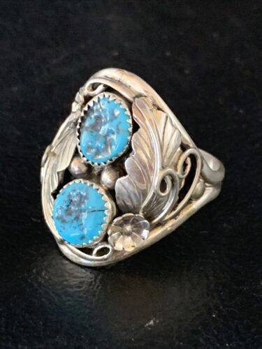 Navajo Kingman Turquoise Multi-Stone Ring | Authentic Native American Sterling Silver | Sz 11 | 14178