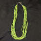 Navajo Green Gaspeite Heishi Necklace | 10 Strand | Sterling Silver | 17" | 10256