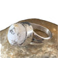 Navajo White Buffalo Turquoise Ring | Sterling Silver | Sz 9.5 | Authentic Native American Handmade | 1445