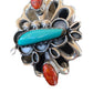 Men's Navajo Kingman Turquoise & Spiny Oyster Bracelet | Sterling Silver | Authentic Native American Handmade | 01031