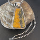 Men's Navajo Pearls Necklace with Bumblebee Jasper Pendant | Sterling Silver | Native American Handmade | 10554