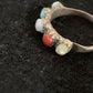 Zuni Opal, Coral, Turquoise Multi-Stone Ring | Authentic Native American Sterling Silver | Sz 6.5 | 8838