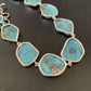 Navajo Blue Kingman Turquoise Rough Pendant Necklace | Sterling Silver | 18" | Authentic Native American Handmade | 11626
