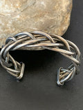 Old Pawn Navajo Wire Braid Bracelet | Sterling Silver | Authentic Native American Handmade | 10415