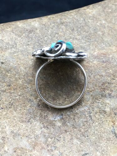 Navajo Multi-Stone Turquoise Ring | Sterling Silver | Sz 8.75 | Native American Handmade | 3182