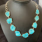 Navajo Blue Kingman Turquoise Rough Pendant Necklace | Sterling Silver | 18" | Authentic Native American Handmade | 11626