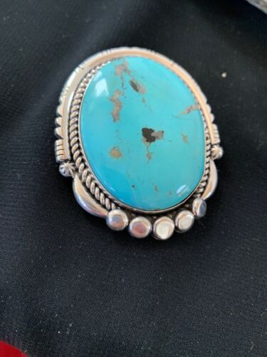 Southwestern Bolo Tie | Navajo Kingman Turquoise | Sterling Silver | Handmade by Yazzie | 2995