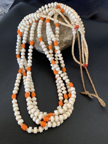 Native American Santo Domingo Shell Orange Spiny Oyster Bead Necklace | 30" | 11990