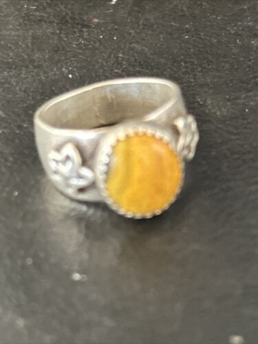 Southwestern Navajo Yellow Bumble Bee Jasper Ring | Sterling Silver | Sz 7 | 14266