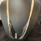 Navajo Black Onyx Liquid Silver Heishi Necklace | 10 Strand Sterling Tubes | Authentic Native American | 12298